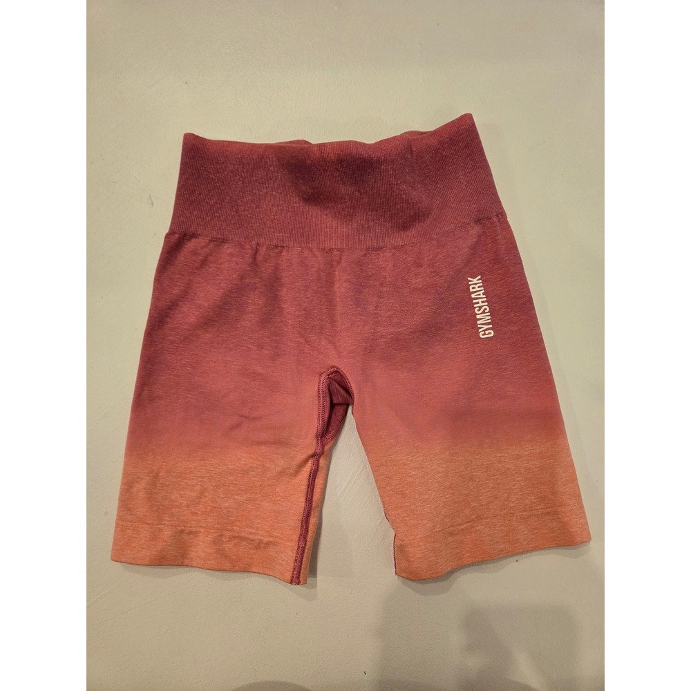 Gymshark Adapt Ombre Seamless Biker Shorts Pink Peach High Waisted Women's XS